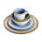 Gibson Elite Moonstruck Round Reactive Glaze Stoneware Dinnerware Set, Service For 4 (16Pcs), Blue Moon