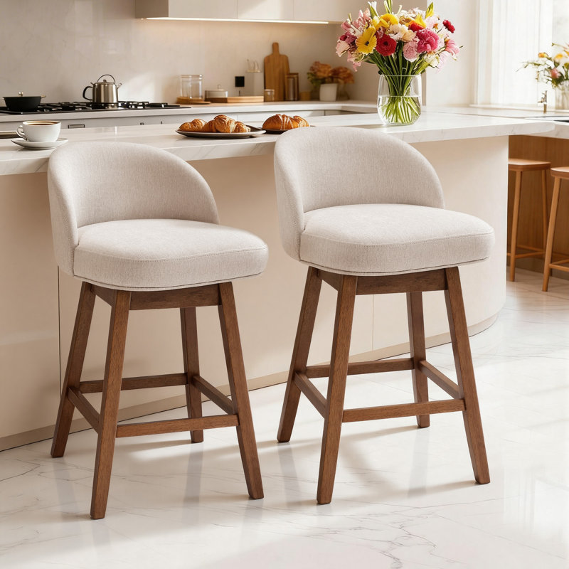 Detweiler Modern Upholstery 26"H Swivel Counter Stool