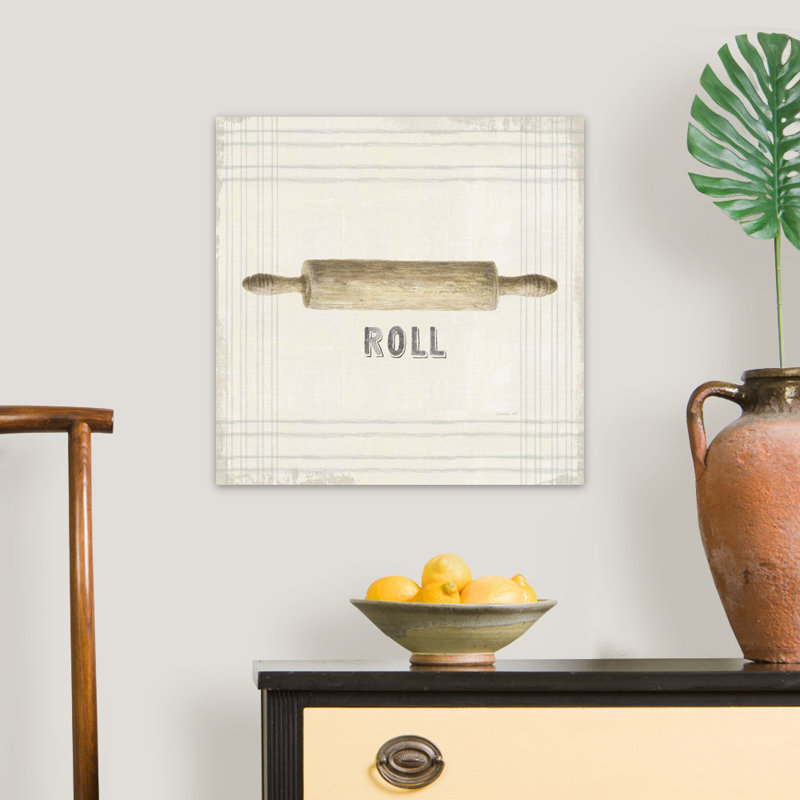 «Floursack Kitchen Sign II Neutral Sq» par Danhui Nai, reproduction d'art sur toile, H 20 po x l 20 po x P 1,25 po