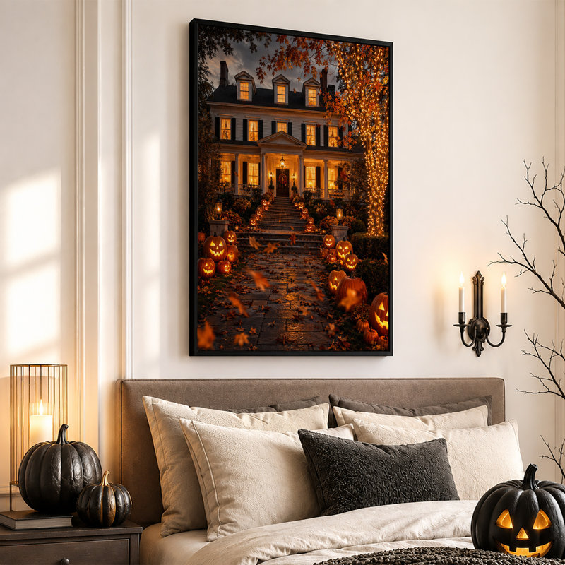 Art mural sur toile Grand Colonial Home, H 30 po x l 20 po