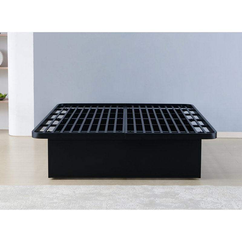 Grand lit en métal de style moderne, 16 pouces de hauteur, pour lit plateforme Elegance, hauteur 16 po, stable, Grand lit
