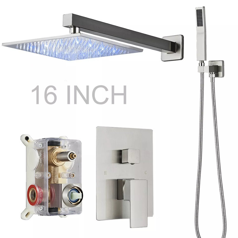 Robinet de douche à pluie mural 16 po