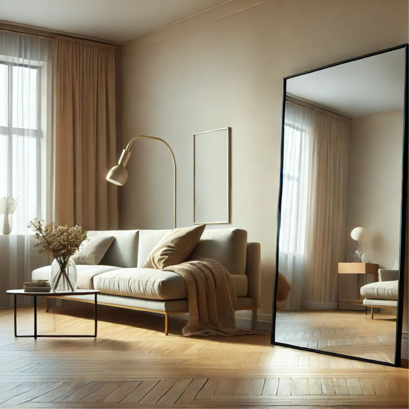 Takara Metal Rectangle Mirror, 180cm x 105cm, Black