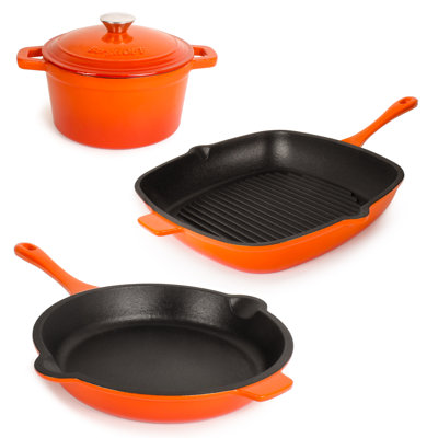 Ensemble de poêle en fonte, poêle à frire et cocotte 3 pte Berghoff Neo 4 pièces