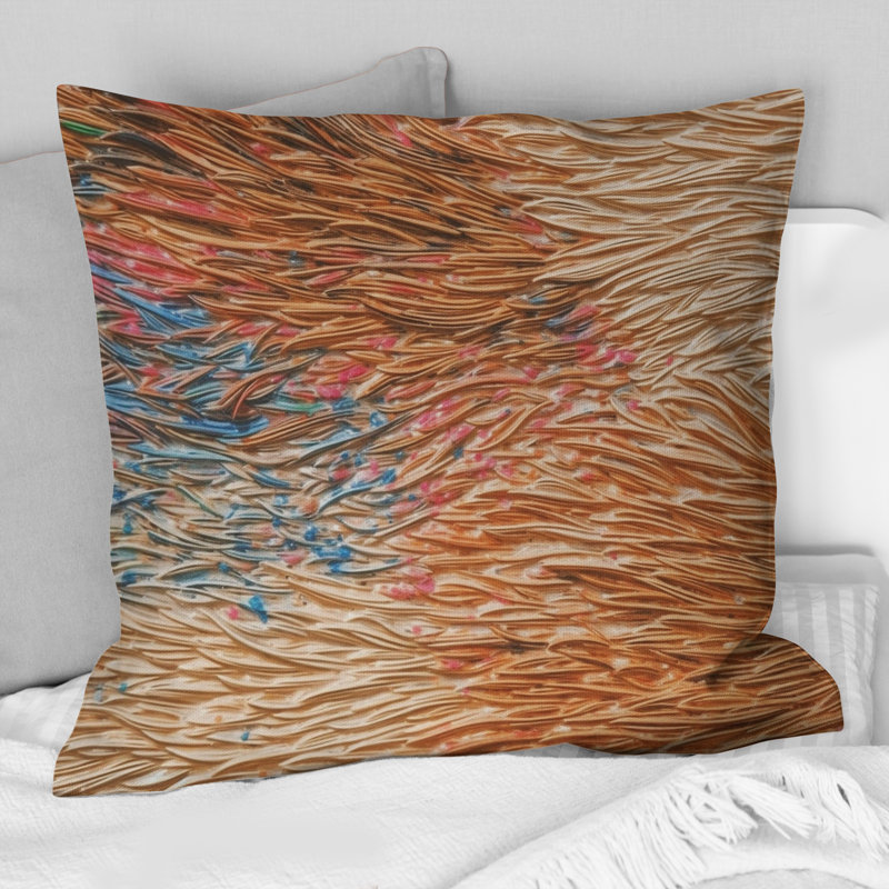 Terracotta Bliss Texture Abstract - Coussin décoratif avec peinture abstraite