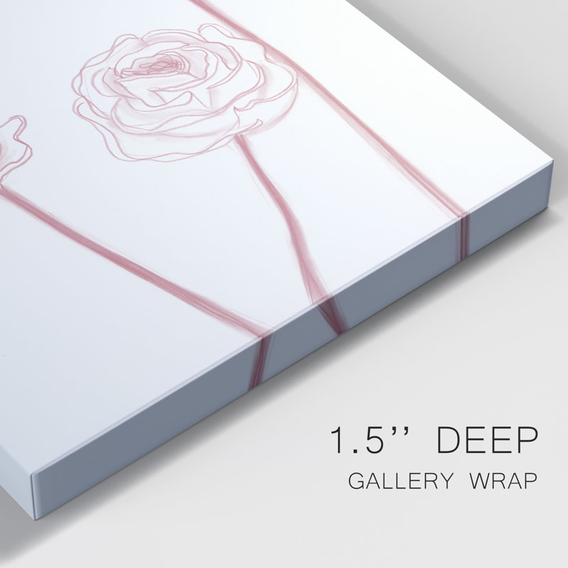 «Pink Rose Blooms II», reproduction sur toile tendue, H 32 po x l 24 po x P 1 po