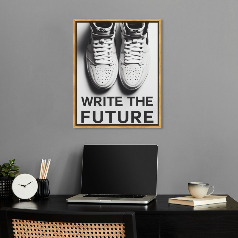 «Writer le futur» par Notoriart, Cadre doré, H 46 po x l 37 po
