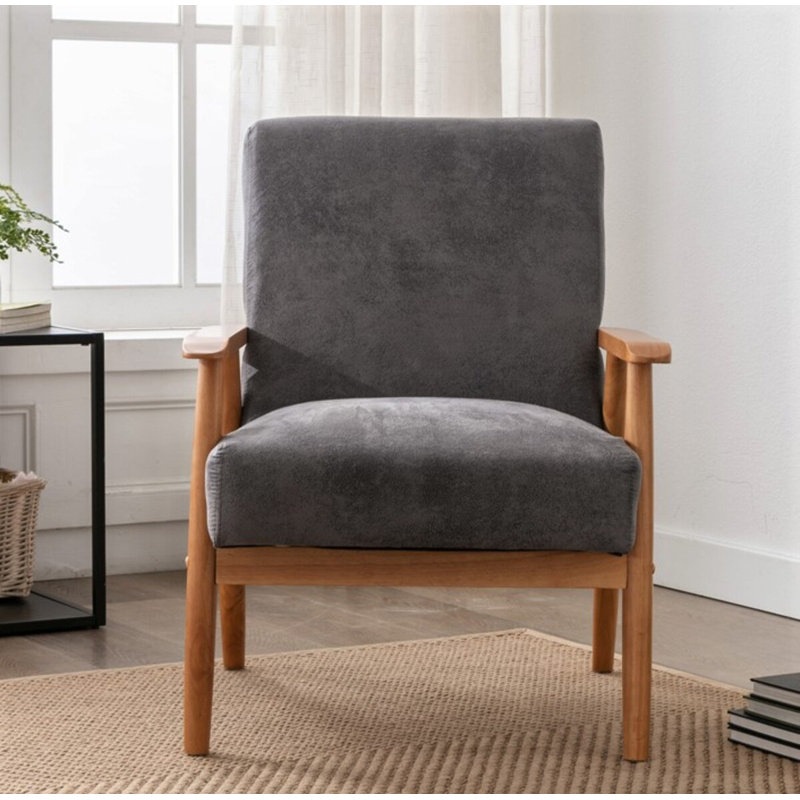 Fauteuil de l 25,375 po Beachwood, Microfibre grise