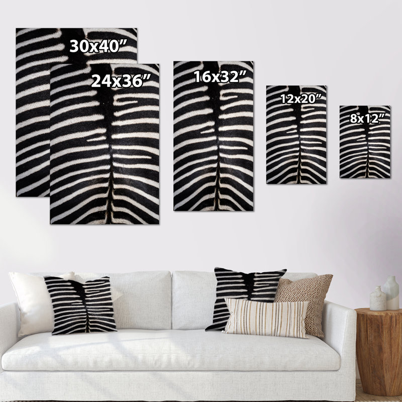 Zebra Skin " Zebra Skin ", 40" H x 30" W x 1.5" D, Wrapped Canvas