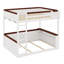 Lit superposé robuste en bois avec tablettes intégrées, boîte de rangement, lumière DEL, station de charge USB-476556946