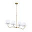 Luminaire suspendu 4 lumières à abat-jour l 37 po avec doublure en toile de jute Aeris