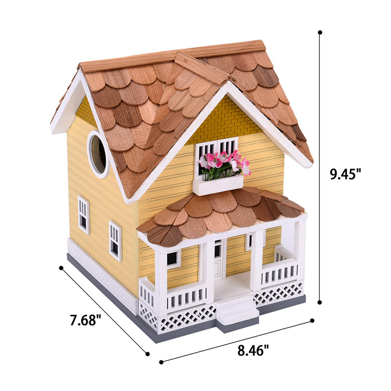 Maison d’oiseaux en bois avec perchoir 8,5 po x 9,5 po x 8 po Keeler