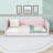 Twin Upholstered Floor Bed with Armrests-129345885