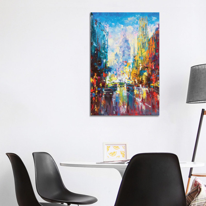 Abstract Cityscape (London) by Andrej Ostapchuk - Wrapped Canvas Painting, 101.6 cm H x 66.04 cm W x 3.175 cm D