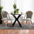 Cezara Rattan Side Chair in Black/White/Natural Brown
