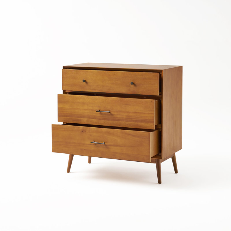 3 Drawer 36" W Acacia Wood Dresser, Natural