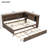 Full Size Wood Daybed With Led, , Trundle - Antique Color, Spacious Layout Drawer Storage, Socket, And Design-1092852523