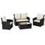 Custinne Rattan 5 - Person Seating Group with Cushions, UKFR Certified-68314391