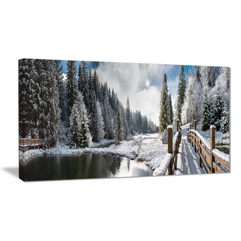 Paysage d'hiver, reproduction d'art sur toile, Panorama de la neige du matin - Panorama du matin d'hiver