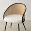 Ensemble de table de salle à manger 4 personnes Castner avec table ronde de 41,5 po et 4 fauteuils rembourrés Boucle-103707480