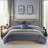 Complete Twin Bedding Sets, Polyester Blue Grey Striped Modern Home