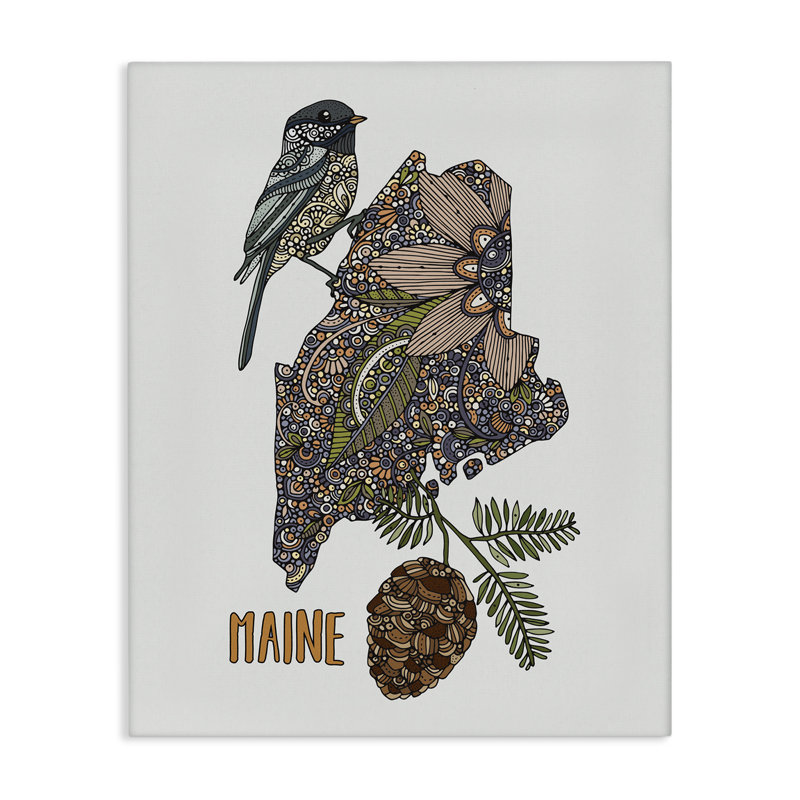 Art floral sur toile Maine State par Valentina Harper, H 48 po x l 36 po