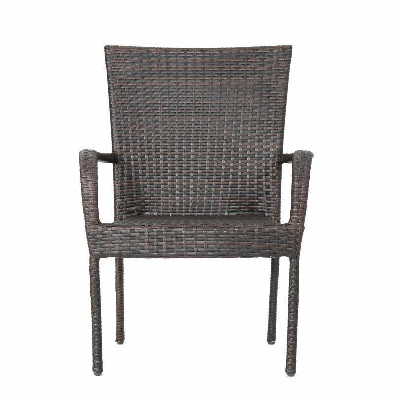 Pe Wicker Stacking Chair,1Pc, Brown