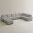 Oversized U Shaped Modular Corner Sectional Sofa With Storage Ottoman-520365788