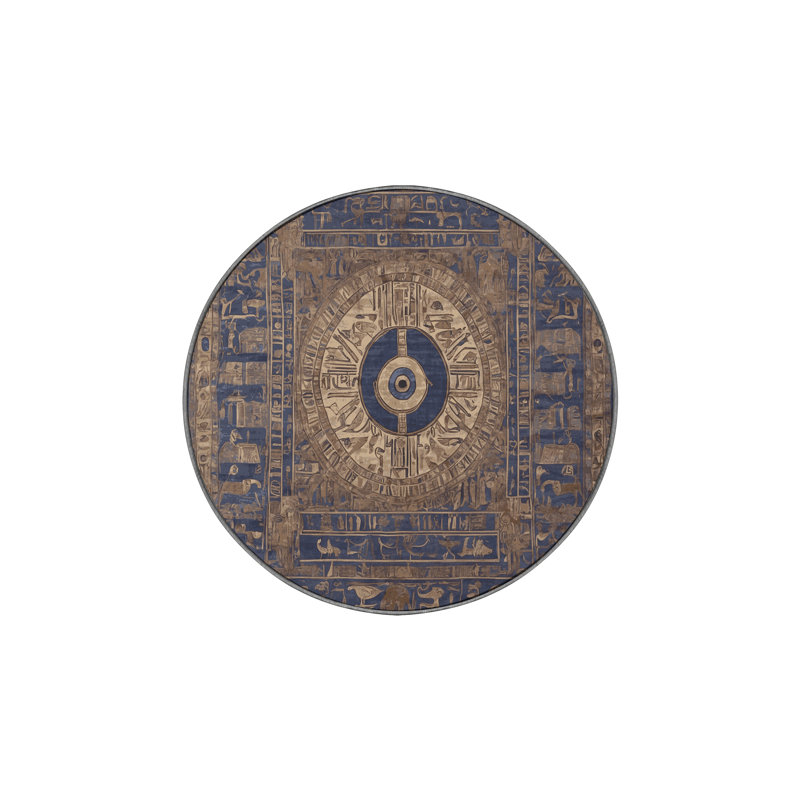 Tapis gris soyeux et moelleux, Rond 3 pi