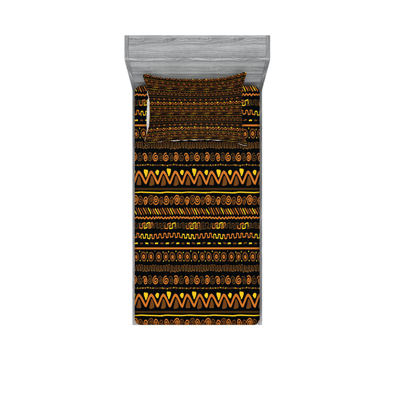 Multicolore drap-housse et coussin décoratif Ambesonne, Ensemble de draps-housses pour lit simple + 2 taie