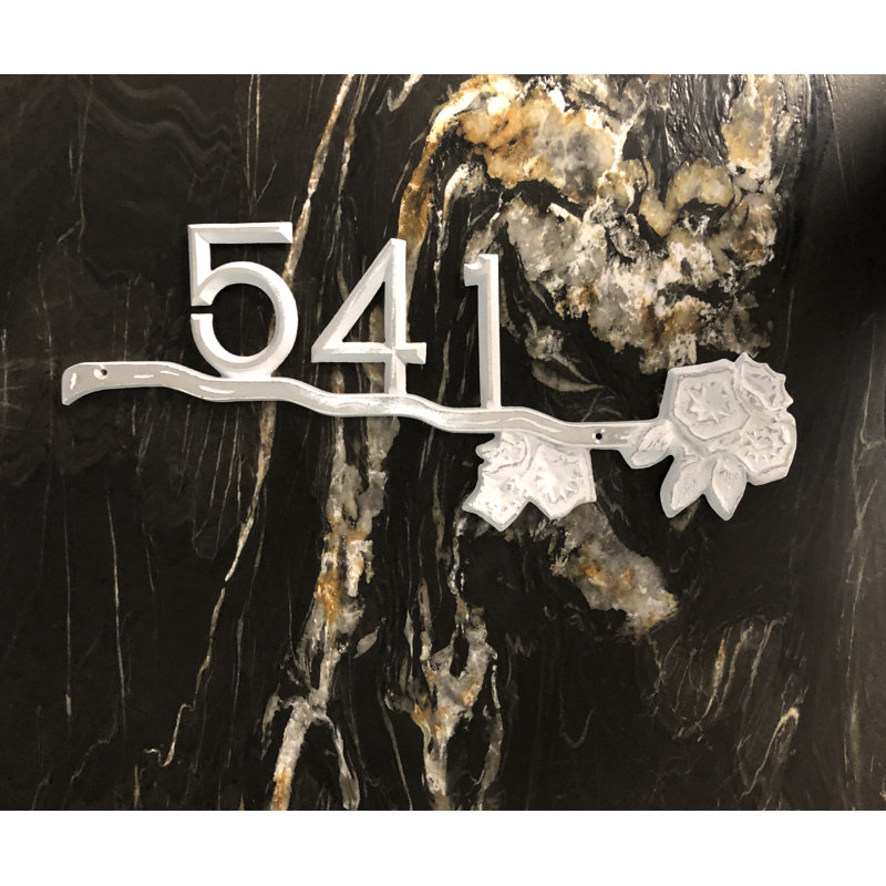 Plaque d’adresse murale sur 1 ligne mountain Laurel, Blanc
