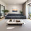 Vacuum compressed grey four-seater living room sofa