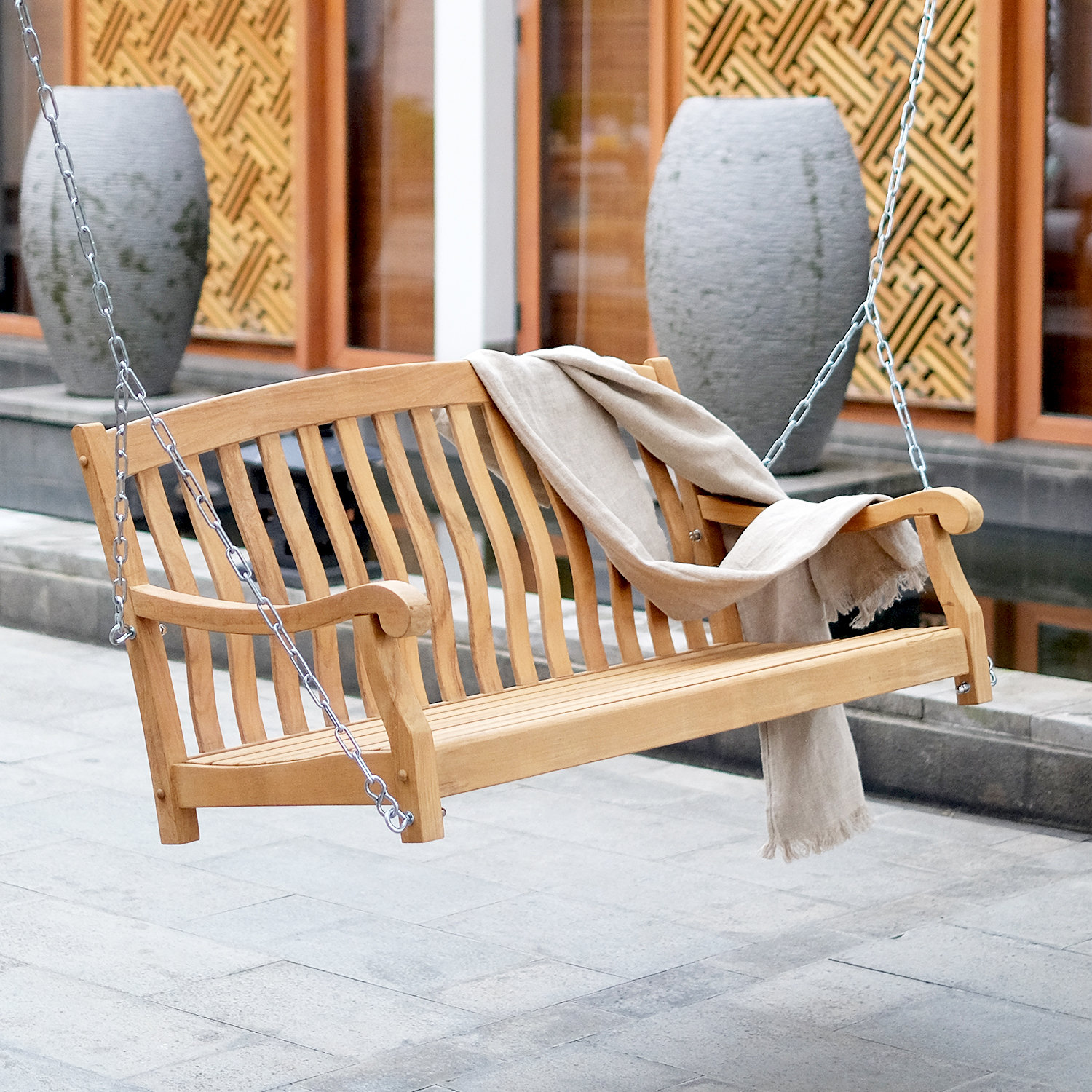 Red Barrel Studio® Cortlin Teak Porch Swing & Reviews | Wayfair