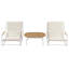 Ensemble de 3 chaises longues de patio avec table d'appoint en acacia-821271177