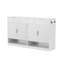Buffet Farmhouse, armoire de rangement 59 po avec 3 tiroirs, 4 portes, tablette réglable et compartiments ouverts-2031485030