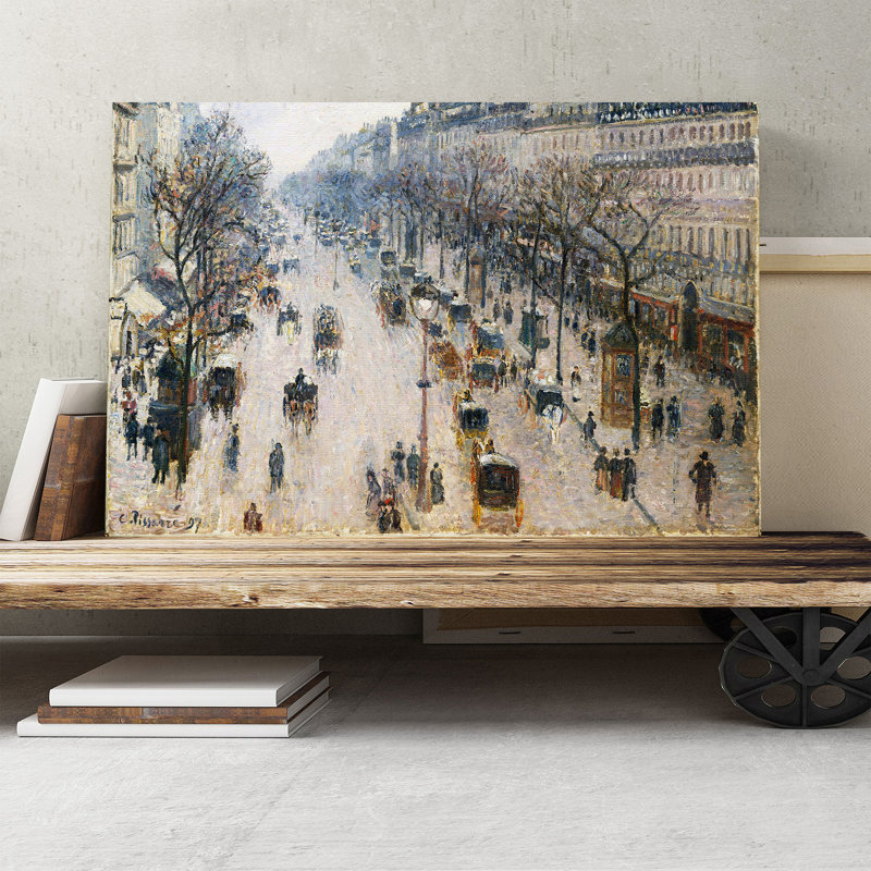 Boulevard Montmartre (2) by Camille Pissarro - Wrapped Canvas, 70cm H x 100cm W