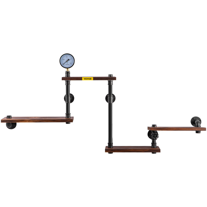 Jennise 4 Piece Solid Wood Floating Shelf with Straight Brackets