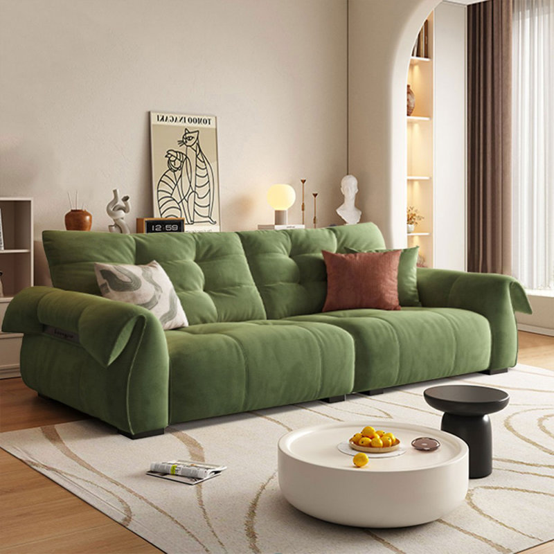 Coussin modulaire en polyester vert, 3, 38,19 po H x 98,43 po L x 42,13 po P