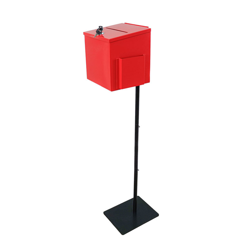Boîte de donation en métal, Rouge