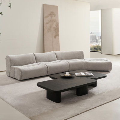 Canapé modulaire incurvé moderne de luxe, canapé paresseux de salon modulaire, canapé modulaire en L librement combinable