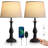 Touch Control Bedside Table Lamp With USB-C And USB-A Charging Ports, 3-Way Dimmable Nightstand Lamp For Bedroom, Living Room, Office, And Dorm, Set Of 2