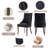 Modern Linen Fabric Kitchen Side Chair,  Dining Chair（Set Of 2）-907506182-907506179