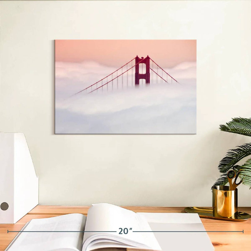 Lilie brouillard couvert Golden Gate Bridge, H 8 po x l 12 po