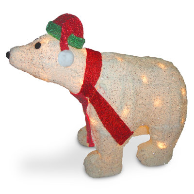 National Tree Company 18.5" Polar Bear with Clear Lights