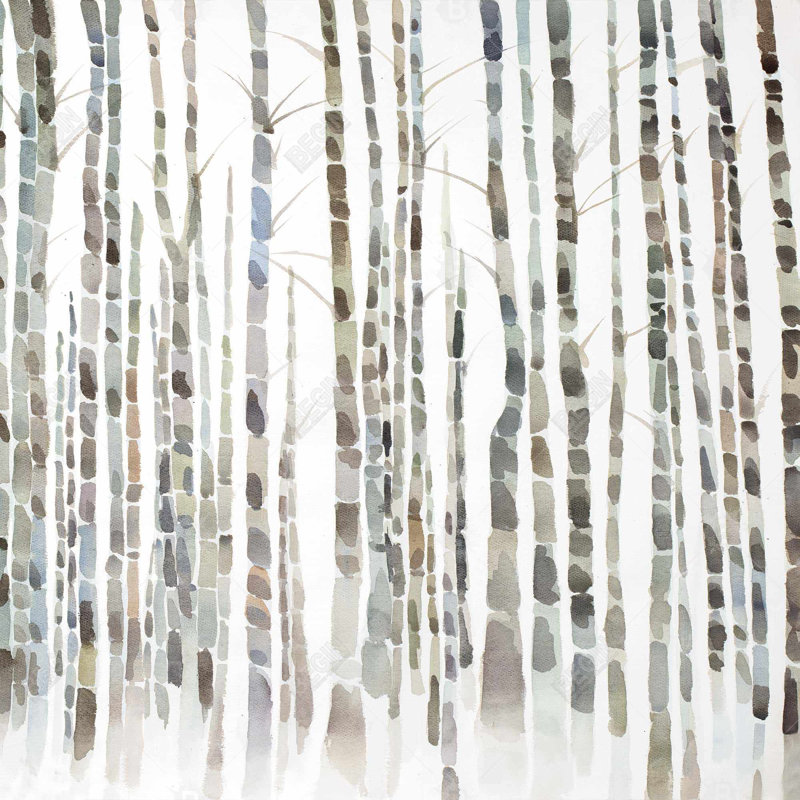 Birch trees forest - 20"x20" Throw pillow cover - Poly twill - Print on demand