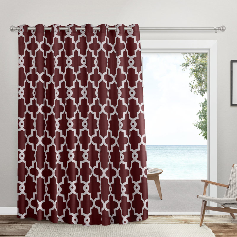 Rideau simple occultant et isolant avec œillets Ironwork, Rouge