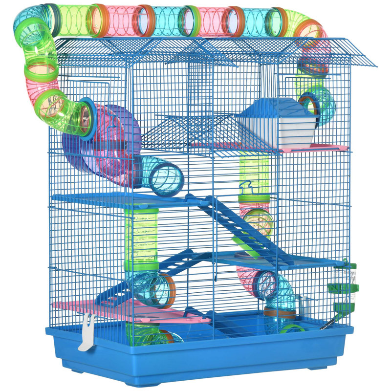 Versatile Hamster Cage with Multiple Play Features and User-Friendly Design