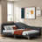 Upholstered Daybed With Headboard And Armrest-185793054-185793052
