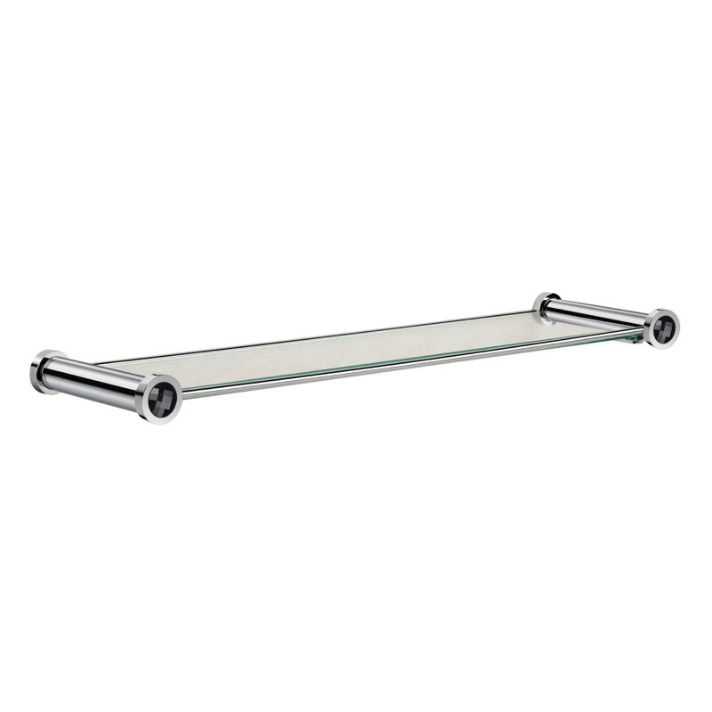 Moonlight Glass Accent Shelf, Chrome, 1.5" H x 24.8" W x 5.1" D
