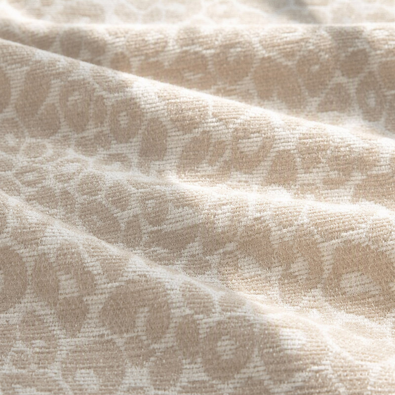 Repose-pieds en chenille léopard, Beige/brun